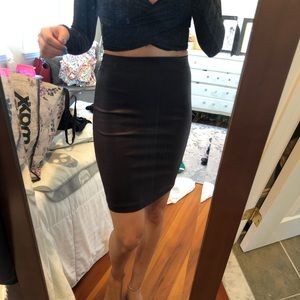 All Saints Metal Pencil Skirt